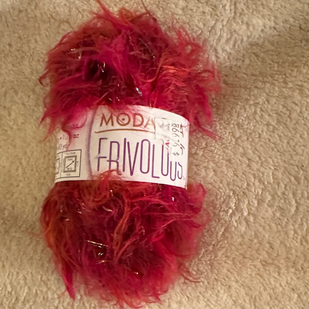 Moda Dea Frivolous Yarn in Red and Tones w/a hint of sparkle- 7 count